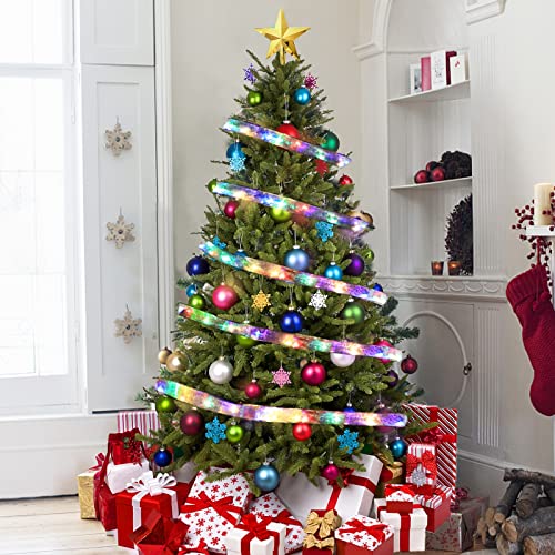 Turnmeon [ Extra Long 40 Ft 120 Led Ribbon Christmas Tree Lights Decoration, Adapter Powered Double Layer Copper Wire Fairy String Lights Christmas Tree Decorations Home Indoor New Year #TOP5