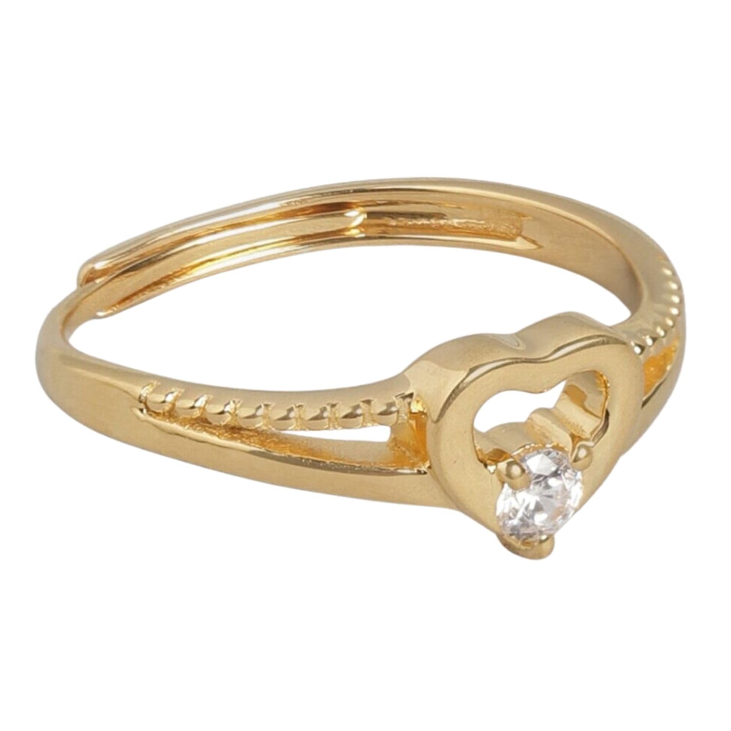 ZAVYA 925 Sterling Silver Cubic Zircon Heart Gold Plated Ring|Gift for Women & Girls|With Authenticity Certificate & 925 Stamp (B0C7KWP98X) Amazon Price History, Amazon Price Tracker