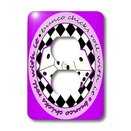 Couvercle de prise violet double Bunco Chicks 3dRose lsp_28503_6