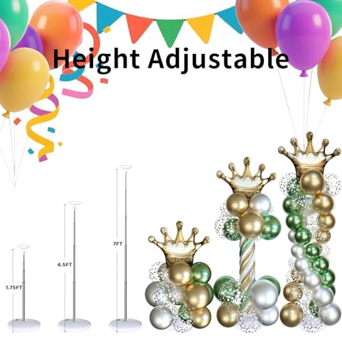 Image of Balloon Arch Kit Balloon stand - Set of 6 Adjustable 7 Feet Balloon Arch Stands with Bases for Floor, Tall Balloon Tower Pillar Assembly Kit for Birthday, Party Decorations