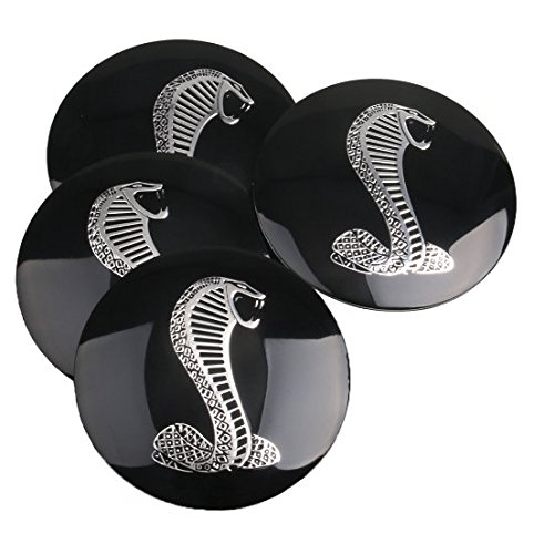 AOWIFT Juego de 4 tapacubos centrales para Ford Mustang COBRA GT SNAKE Shelby
