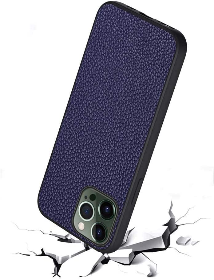 Coque iPhone 12 Pro Max en cuir litchi noir pour une protection élégante - 4