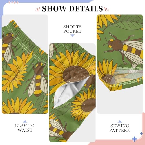 ZZKKO Bees Flowers Cute Insects Boys Pants for Kids Jogger Pants with Pockets S-XL4