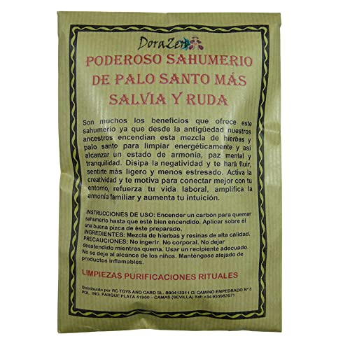Poderoso Sahumerio DoraZen - Bolsa de 50 Gramos - Mezcla de Hierbas, inciensos y resinas Esotéricas...