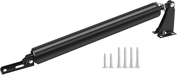 Screen Door Closers Kit,Storm Door Closer, Pneumatic Door Closer Bracket Adjustable Closing Door Cushion Speed, Stable Door Closer System, Screen Door Opener and Closer 1Pack(Black)