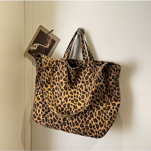 Bolso tote con estampado de leopardo para mujer miniatura 3