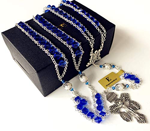 elegantmedical Ladder to Heaven Crystal & AAA10MM Pearl Beads Catholic Rosary Cross Pardon crucifix Necklace Ladies gift2