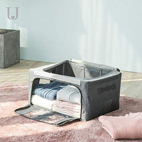 Boîte de rangement pour vêtements MU imperméable en tissu Oxford gris taille petit modèle - 5