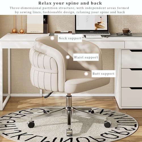 Chaise de bureau pivotante ergonomique réglable en hauteur similicuir