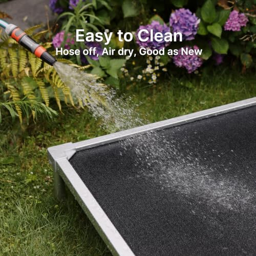 Image of Elevated Dog Beds Large Sized Dog, Chew Proof Aluminum Alloy Heavy Duty Dogs Supplies Cooling Raised Pet Cot Indestructible with Anti-Rust Washable Assembly for Crate Outdoor-48.4 inchx 32.7 inch x 7 inch