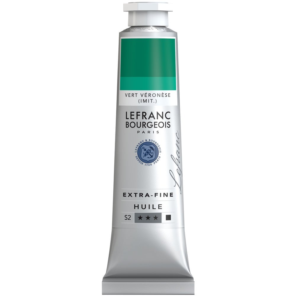 Lefranc Bourgeois Extra-Fine Oil Paint, Artists Quality, Veronese Green Hue, 40ml Tube