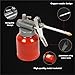 FABULETTA Car Oil Can Pump Oiler,250ML Metal High Pressure Oiler Lubrication Oiling Can Bottle Manual Oil With Spout Thumb Pump Tool Oiler Red(A)
