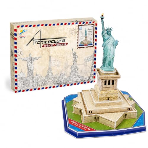 Statue of Liberty 3D Puzzle, 32-Piece NYC Landmark Building Model Kit