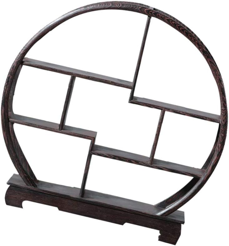 SUPVOX Chinese Wooden Display Stand Solid Wood Assemble Display Rack Rosewood Storage Shelf Crafts for Home Office Organizer (Without Ornaments)