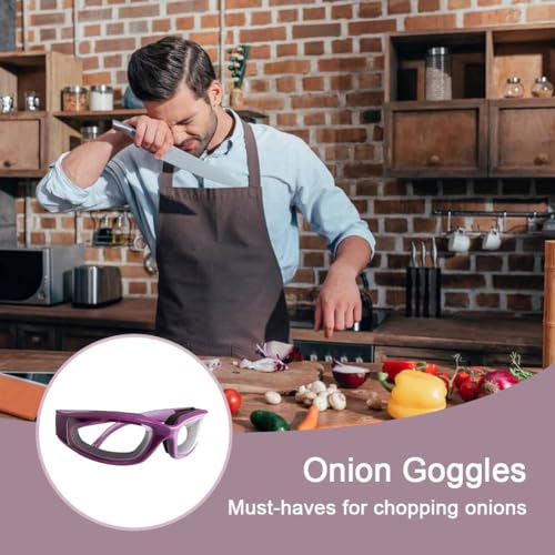 QHFlashbuy Zwiebelbrille,Küche Zubehör Zwiebel Schutzbrille,Winddichte Zwiebel Brille Schutzbrille Augen Protector für Zerkleinerer Zwiebeln,Reißfest,Schneiden,Hacken,Staubdicht