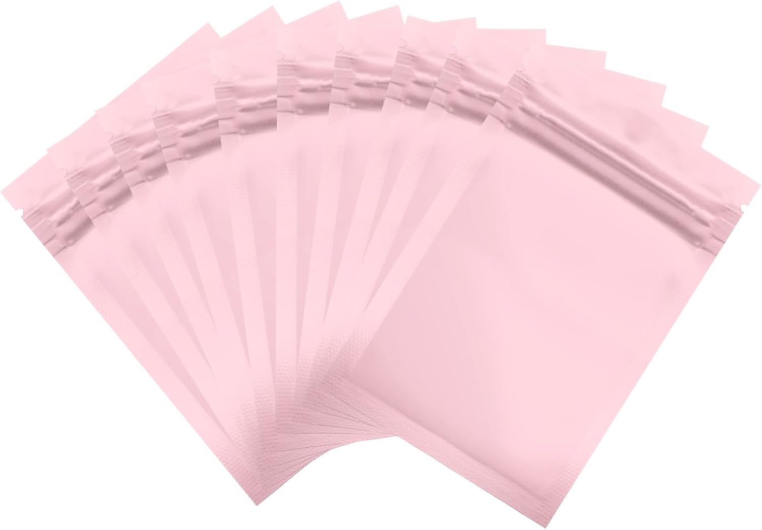 PATIKIL Resealable Packaging Bags for Small Business, 100 Pcs 3x5 Inch Matte Smell Proof Bags Aluminum Sealable Foil Flat Zipper Lock Pouch for Food Storage, Pink