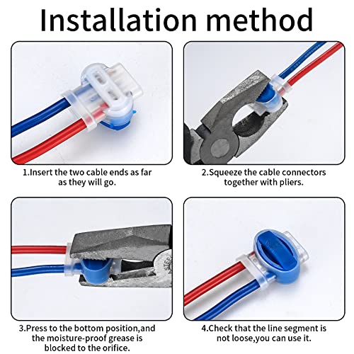 Kabelverbinders voor robotmaaier, grasmaaier, 20 stuks, kabelconnectors, waterdichte kabelklemmen voor begrenzingskabel, knijpverbinders voor kabeluiteinden, met 10 x verbinders - Afbeelding 5