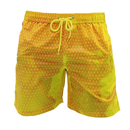 Wsedper Color Changing Swim Trunks for Men, Color Changing Shorts for Boys, Beach Quick Dry Swim Trunks Color Changing