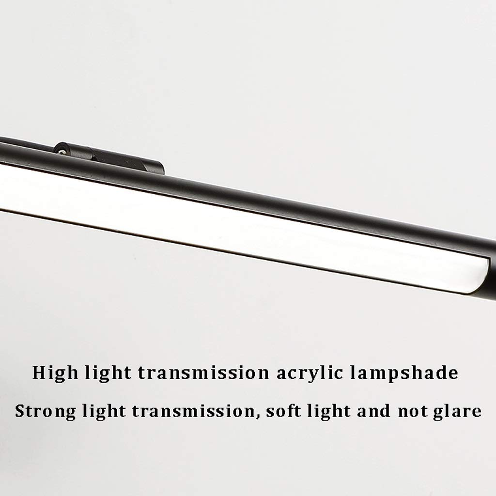 Luz sobre espejo para baño Espejo iluminado resistente al óxido con ajuste de temperatura de color para Vanity Bathroom Wall(Nero,Warm light)