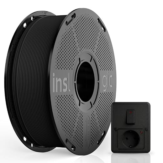 Inslogic Pre-Dried ABS FR V0 Flame Retardant Filament 1.75mm, 1KG Black