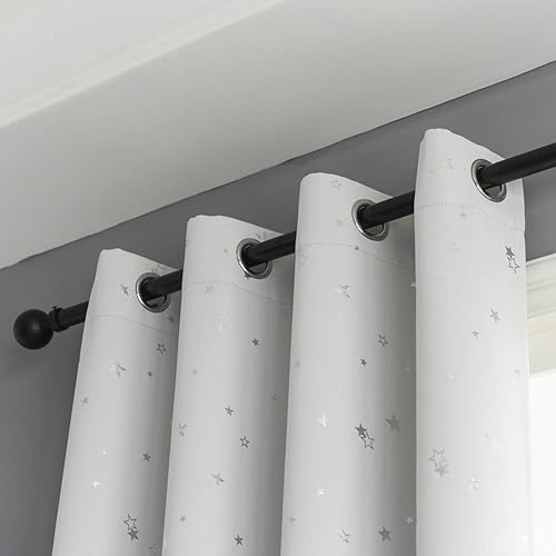 Vista 45 de Mangata Casa - Cortinas opacas para dormitorio, 2 paneles, cortinas térmicas para ventana, para sala de estar, cortinas que oscurecen. Azul marino