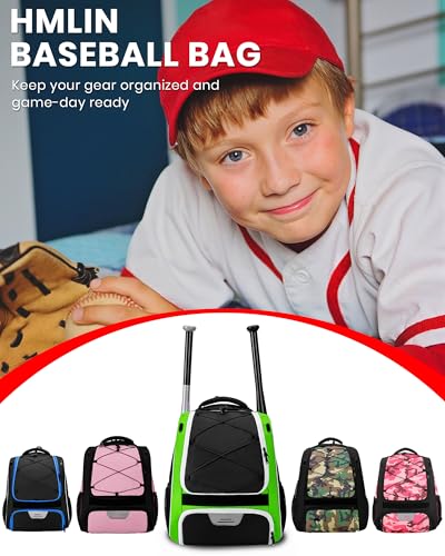 image for HMLIN OUTOOORS HMLIN Baseball Bag,Baseball Backpack, Softball Bat Bag 
