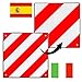 EINFEBEN Warntafel für Italien und Spanien, 2in1 50x50cm Aluminium Warntafel, Reflektierend, für Fahrradträger, Heckanhänger, Wohnwagen, Anhänger