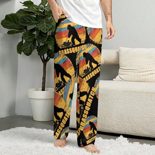 Lawn-Mowing Grassquatch Bigfoot Pajama Pants Long Pj Bottoms Soft Lounge Pants Casual Sleepwear Sleep Pant for Men Women3