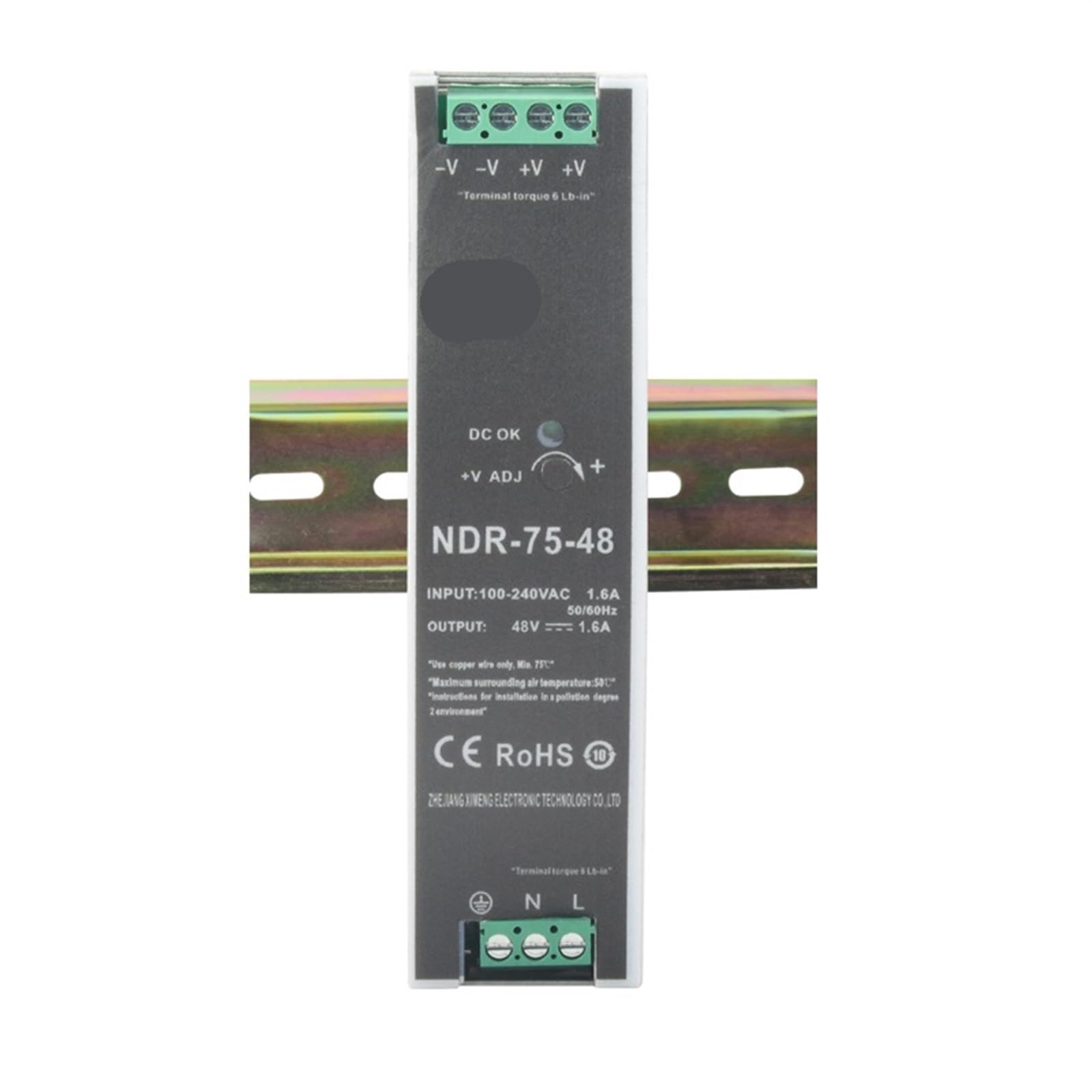 NDR-75-12 110V/220V to 12VDC 6.3A 75W Power Supply 1Pcs(48V 1.6A Output)