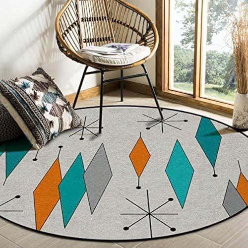 Image of Sifa Carpet Round Handmade Mid-Century Modern Abstract Premium Wool Entryway Foyer Living Room, Bedroom Kitchen Area Rug, Weight -48 Pund, Size-9x9 Feet (108x108 Inch Round)