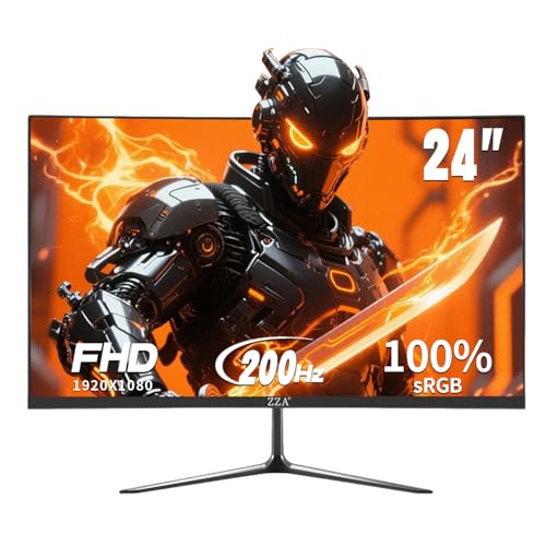 ZZA 24 Inch FHD 1080P 200Hz|144Hz Curved Gaming...