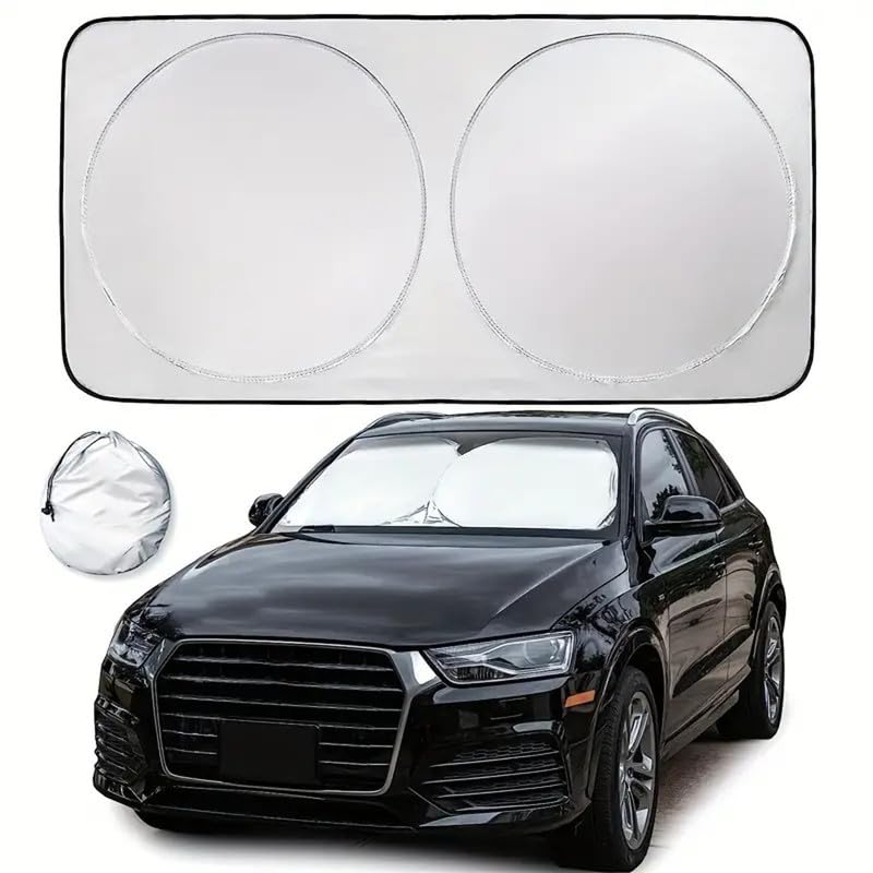 AutokraftZ Car Sunshade Summer Car Window Sunscreen Heat Insulation Foldable Sun Shade for Front Windshield UV Block, Sun Visor Shield Sun Protection Reflective Sun Blind for Auto Interior Protection