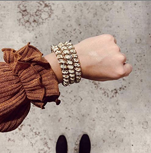 Teleties - Spiral Hair Coils - Ponytail Holder Hair Ties For Women - Phone Cord Hair Ties - Strong Grip, No Rip, Water Resistant, No Crease Hair Tie Coils - 3 Pack (Large, Tortoise) #TOP6