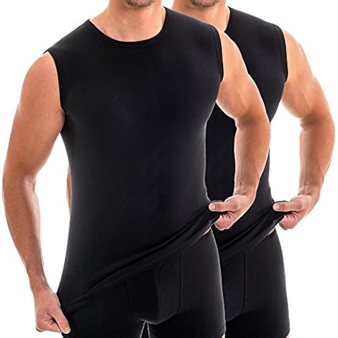 HERMKO 16040 2er Pack Herren Muskelshirts mit Rundhals, Unterhemd mit Modal Cover