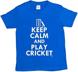 ROU 1Tee Kids Boys Keep Calm and Play Cricket T-Shirt
