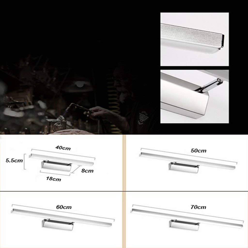 Nowoczesne lustro przednie światło wodoodporne przeciwmgielne lustro łazienkowe oświetlenie szafki łazienka lampa LED do makijażu nowoczesna lampa ścienna białe światło