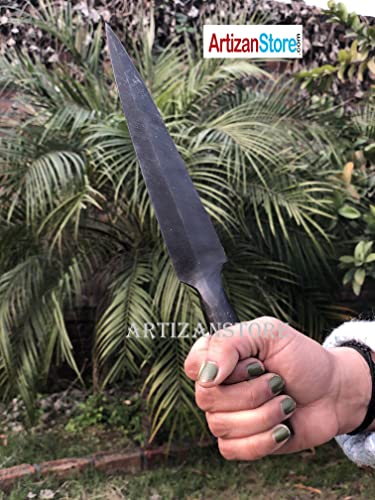 Lozenge Viking Replica Real Training Spear Head - Hand Forged Iron Throwing Spear Medieval Steel Spearpoint SCA LARP Knight