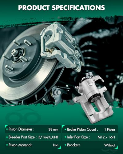 Image of SCITOO Rear Passenger Side Disc Brake Caliper 192576 Compatible For Audi For TT 2000-2006,For Volkswagen For Golf 2000-2006,For Volkswagen For Golf City 2007-2010,1PC