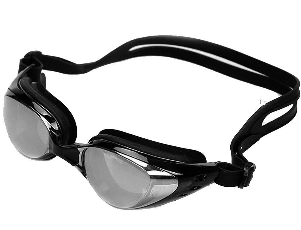 Swimming Goggles For Unisex Men And Women Swimmers,UZZO™Waterproof Anti Fogging Mirrored Pro Swimming Goggles Swim UV Protection Glasses Adjustable Premium Silicone Strap With 1 Free Goggle Case With 1Free Keyring(Silver)