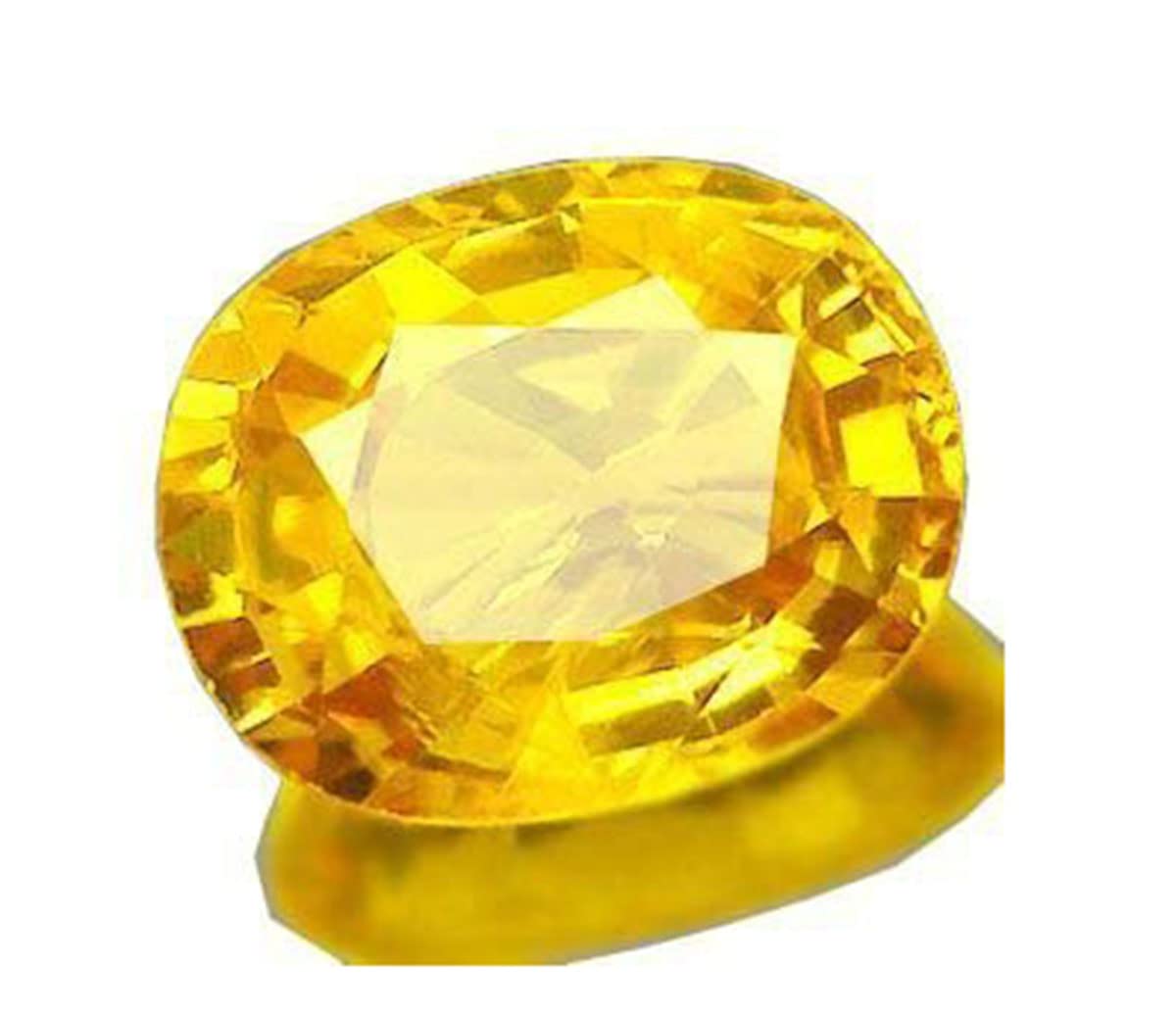 BAGUEPukhraj Stone original Natural Certified yellow Sapphire Gemstone Genuine AAAA+