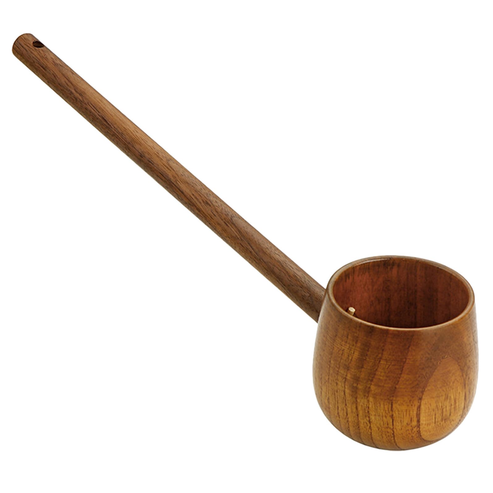 Cucharón Diseño Retro Antideslizante Mango Largo de Madera Marrón para Cocina y Jardín Adecuado para Ceremonias de Té y Riego Exterior