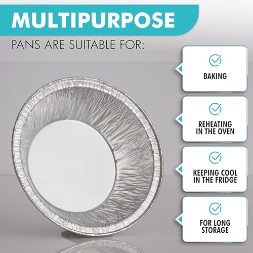 LATERN 100 Stück Kuchenformen aus Folie, 12CM Runde Alu Folienpfannen Einweg Backbleche aus Folie Kuchenformen Kleiner Topf für Pukka, Shepherds Pie, Steak Pie, Pot Pie, Quiche, Gebäck und Kuchen