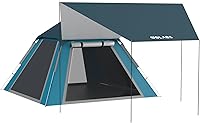 Golabs 2-3 Person Instant Camping Tent with 9.5x8.5ft Canopy - 3-Min Pre-Attached Pole Setup, PU1500mm Waterproof, Mesh Ventilation