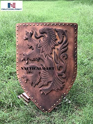 Nautical-Mart Lion Wooden Medieval Shield for Re-Enactment Halloween Costume or Display