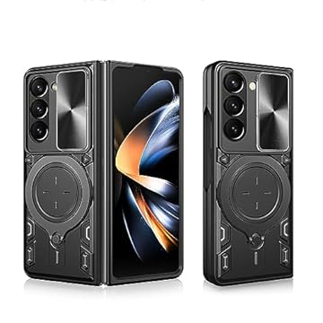 Capa para celular Samsung Galaxy Z Fold 5 / Z Fold5 Capinha à prova de choque - suporte para anel - Preto