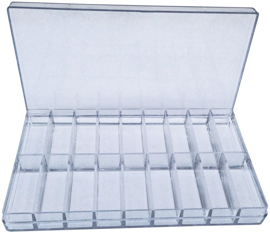 LUXURO Boxes Plastic With 18 Compartments Storage Box (White)