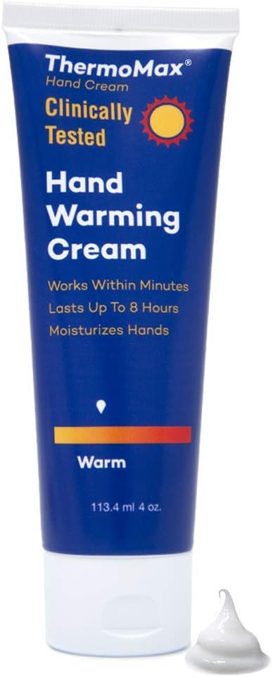 ThermoMax Warm, Boston Topical's Natural Hand Warming Cream, Soothes Foot Discomfort, Moisturizes Dry Skin, Absorbs Quickly - Clinically Tested Ingredients (4oz Tube)