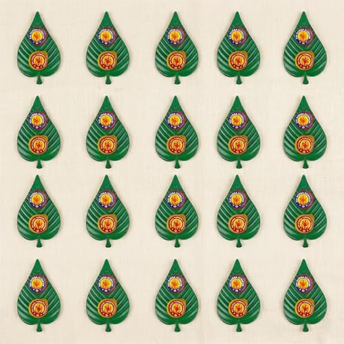 LOVENSPIRE Decorative Leaf Haldi Kumkum Packets for Pooja Thali - Wedding & Housewarming Favors Festival Items & Indian Return Gifts Pack of 20