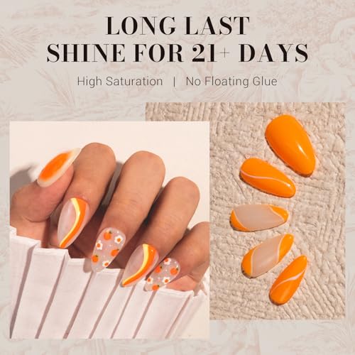 Image of MelodySusie Orange Gel Nail Polish,0.5fl oz Bright Orange Nails Soak Off UV LED Neon Orange Gel Polish Gift for Women Nail Art Manicure Salon DIY Nail Design Decoration at Home-524-A2503