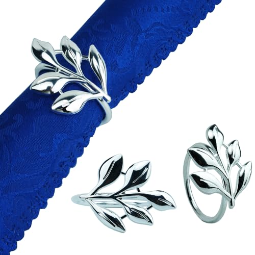 Jofefe Silver Napkin Rings Set of 6, Napkin Rings...